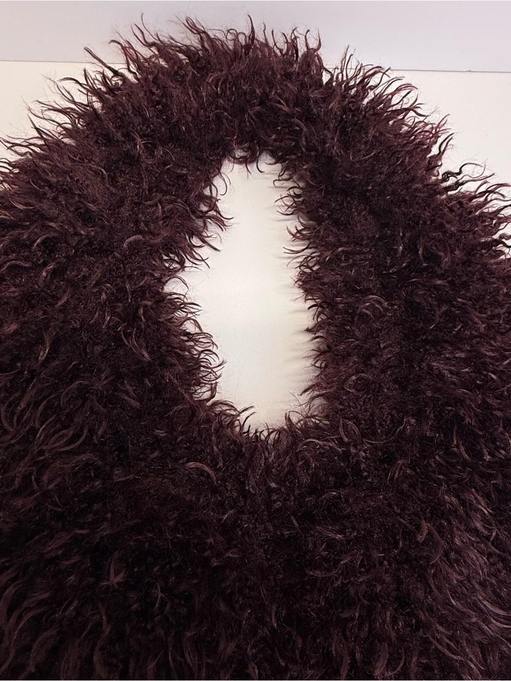 Naked Wardrobe Fur Plush Bag Shoulder Tote Dark Plum Purple New NWT Fluffy - Picture 10 of 14